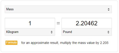 kilogram to pound